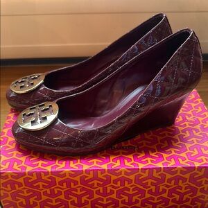 Tory Burch Burgundy Quilted Women's Shoes